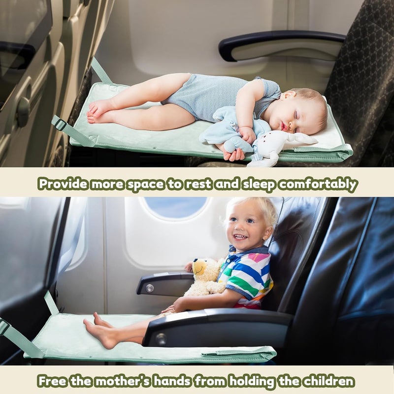 TrekBabe Toddler Airplane Bed, Airplane Seat Extender for Kids, Baby Travel Essentials, Green - Image 2